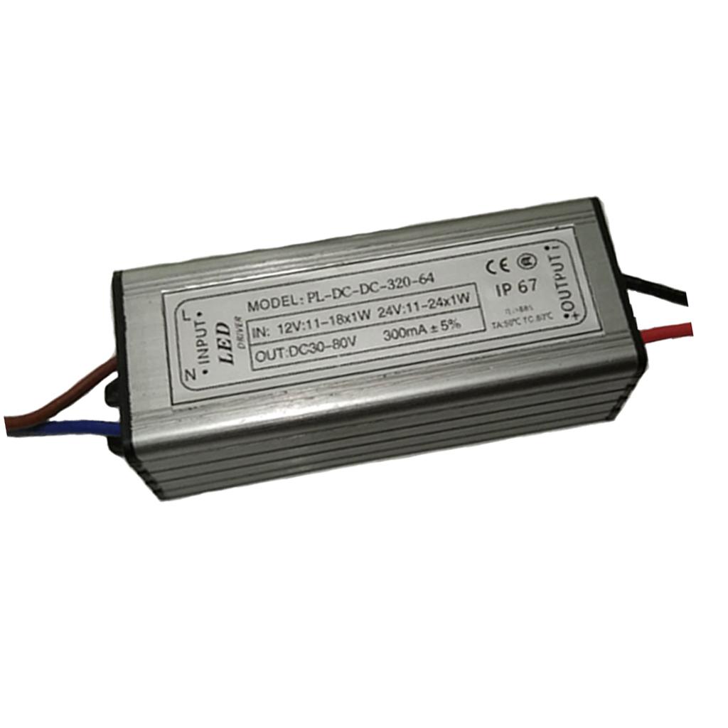 Waterproof IP67, 18-24W 12-24V AC/DC LED Transformer LED Power Supply Driver, Adapter Output for Locomotive Lighting/Ship Lighting/Moving Lighting
