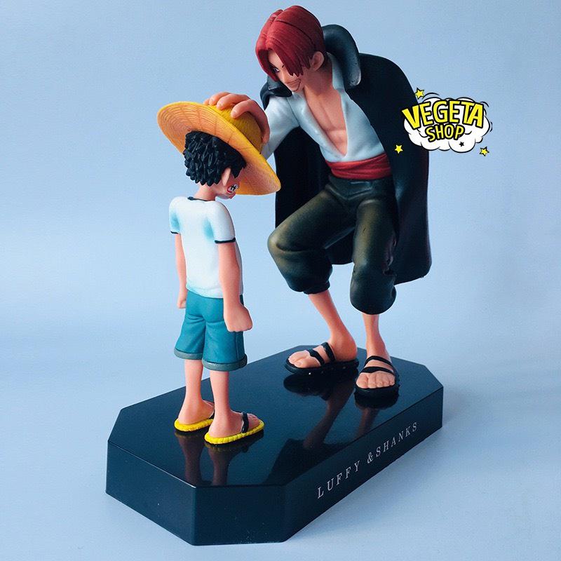 Mô hình One Piece - Monkey D Luffy và Shanks tóc đỏ - Hoạt cảnh Shanks mất tay vì cứu Luffy khóc nhè - Cao 18cm