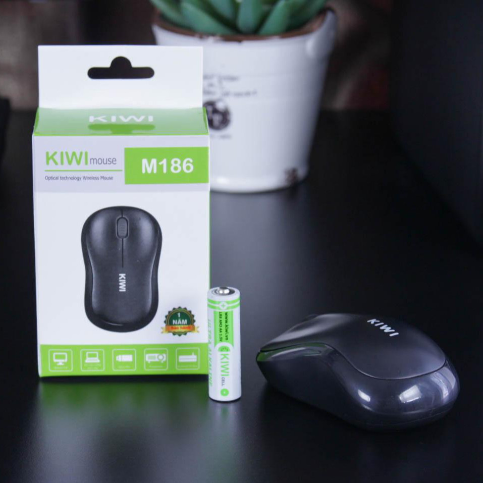 Chuột Không Dây Cao Cấp Kiwi Mouse M186- Cực nhạy- Cực bền - Hàng Chính Hãng