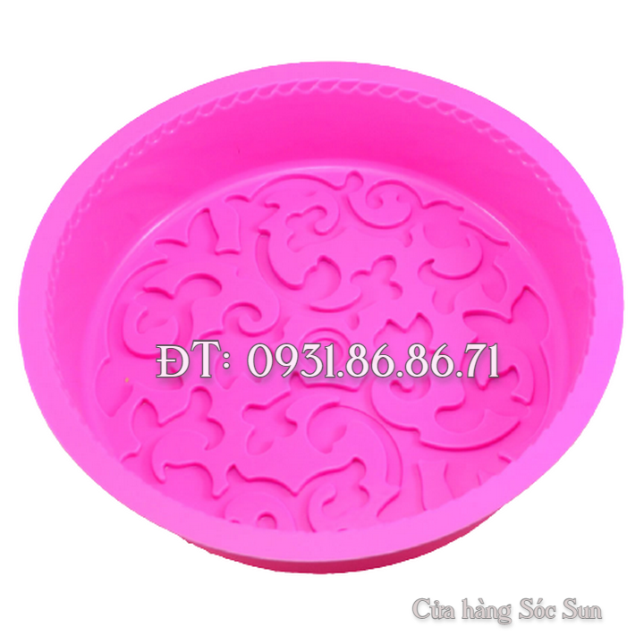 Khuôn silicon hình tròn hoa văn kiểu loại 28 cm – Mã số 1141
