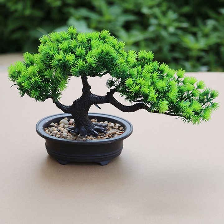 Chậu Cây Bonsai Dáng Cây Thông Trang Trí Nhà Cửa Sang Trọng - Hoa Giả, Cây Giả