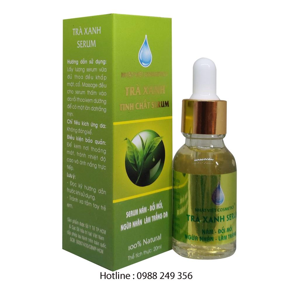 serum nám đồi mồi ngừa nhăn làm trắng da trà xanh tinh chất serum nhật việt cosmetics 15ml