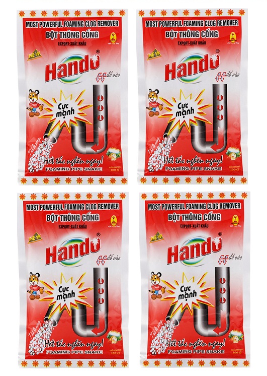 Bột thông cống 100g xuất khẩu hando cực mạnh ( đỏ - dùng cho đường ống an toàn )