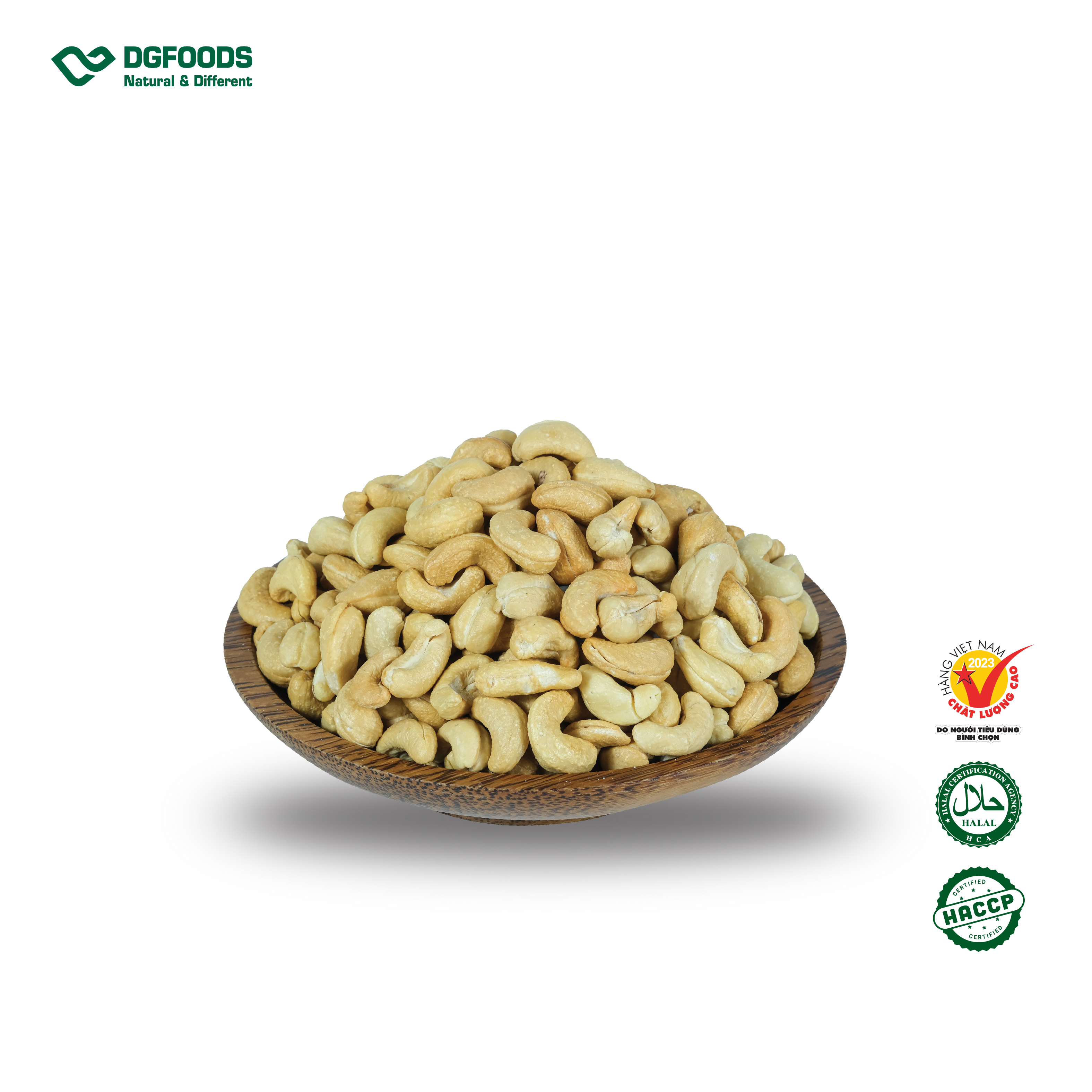 Hạt điều rang bóc vỏ 320g DGfoods/Roasted cashew without skin/HVNCLCL/HACCP/HALAL/hạt điều bình phước/quà Tết