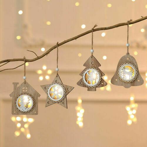 Mặt Dây Giáng Sinh Trang Trí Cây Thông Giáng Sinh Bằng Gỗ Xinh Xắn