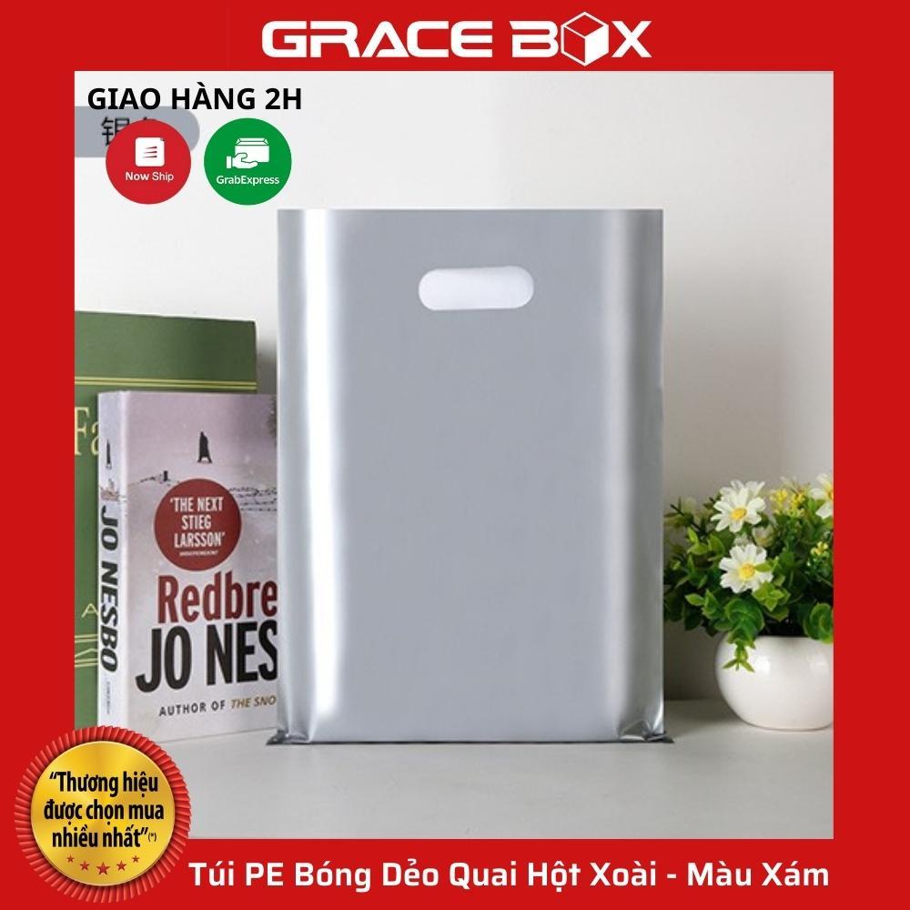 Túi PE Bóng Dẻo Màu Xám - Quai Hột Xoài Đựng Phụ Kiện, Quần Áo