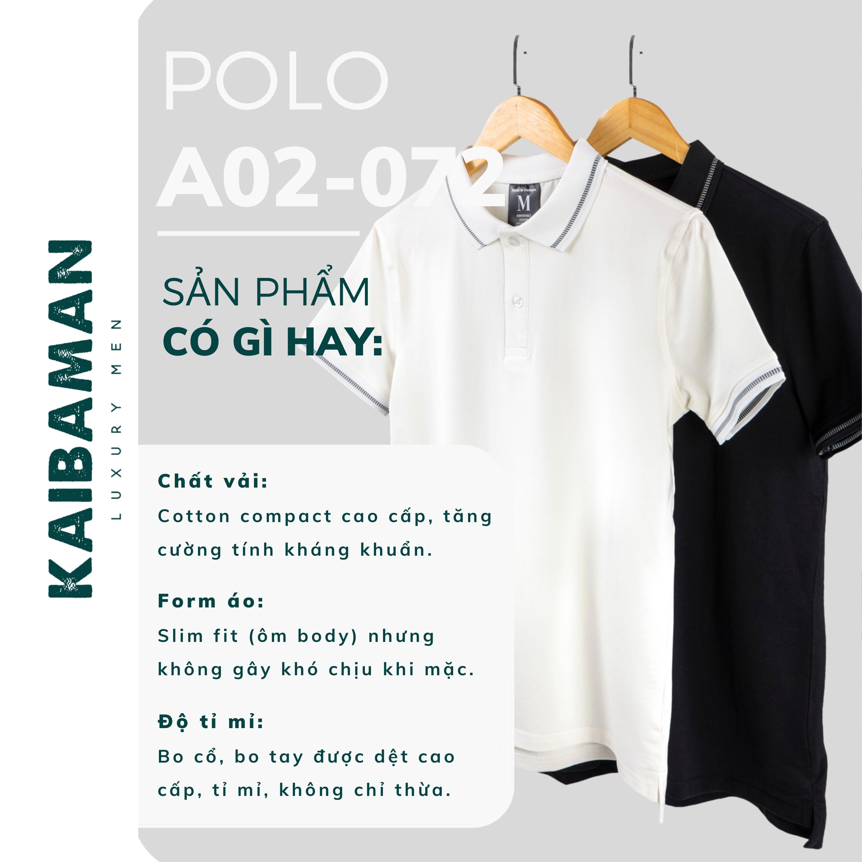 Hình ảnh [A02-072] Áo Thun Polo Nam Cổ Bẻ Slimfit Cotton Compact Vải Cao Cấp Có Viền Bo Cổ Áo Tay Áo Độc Lạ- KAIBAMAN STORE