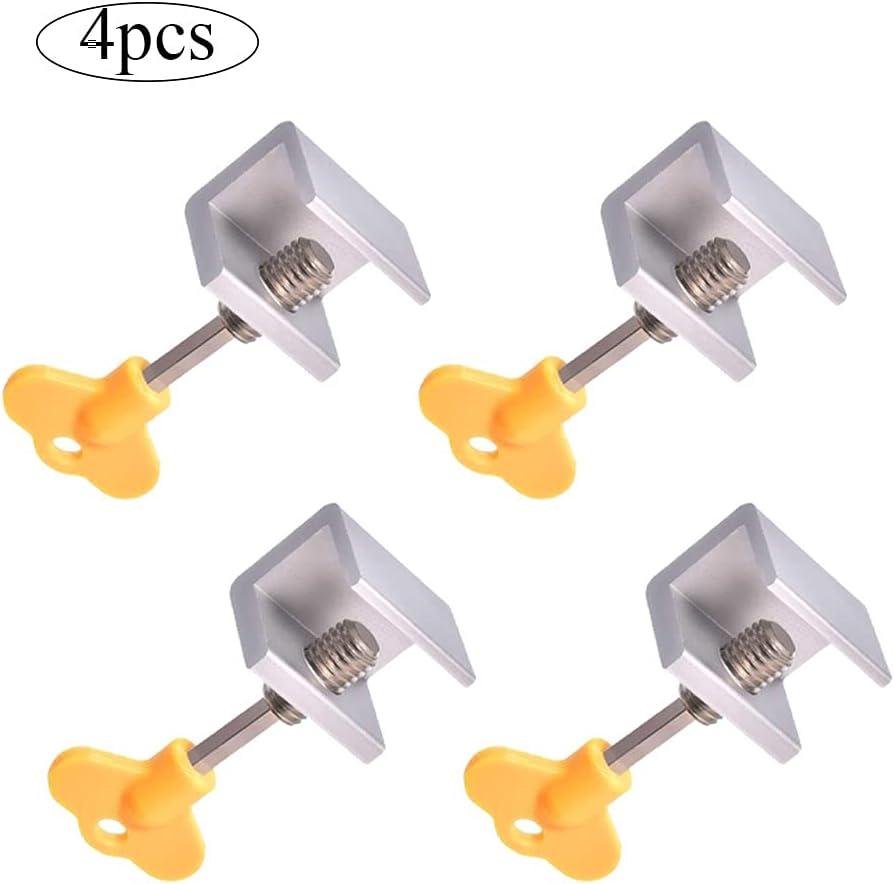 Khóa cửa sổ trượt 4 miếng Chặn cửa trượt Khóa cửa sổ có thể điều chỉnh Nút chặn cửa trượt có thể điều chỉnh Khóa cửa trượt bằng hợp kim nhôm An ninh cửa sổ