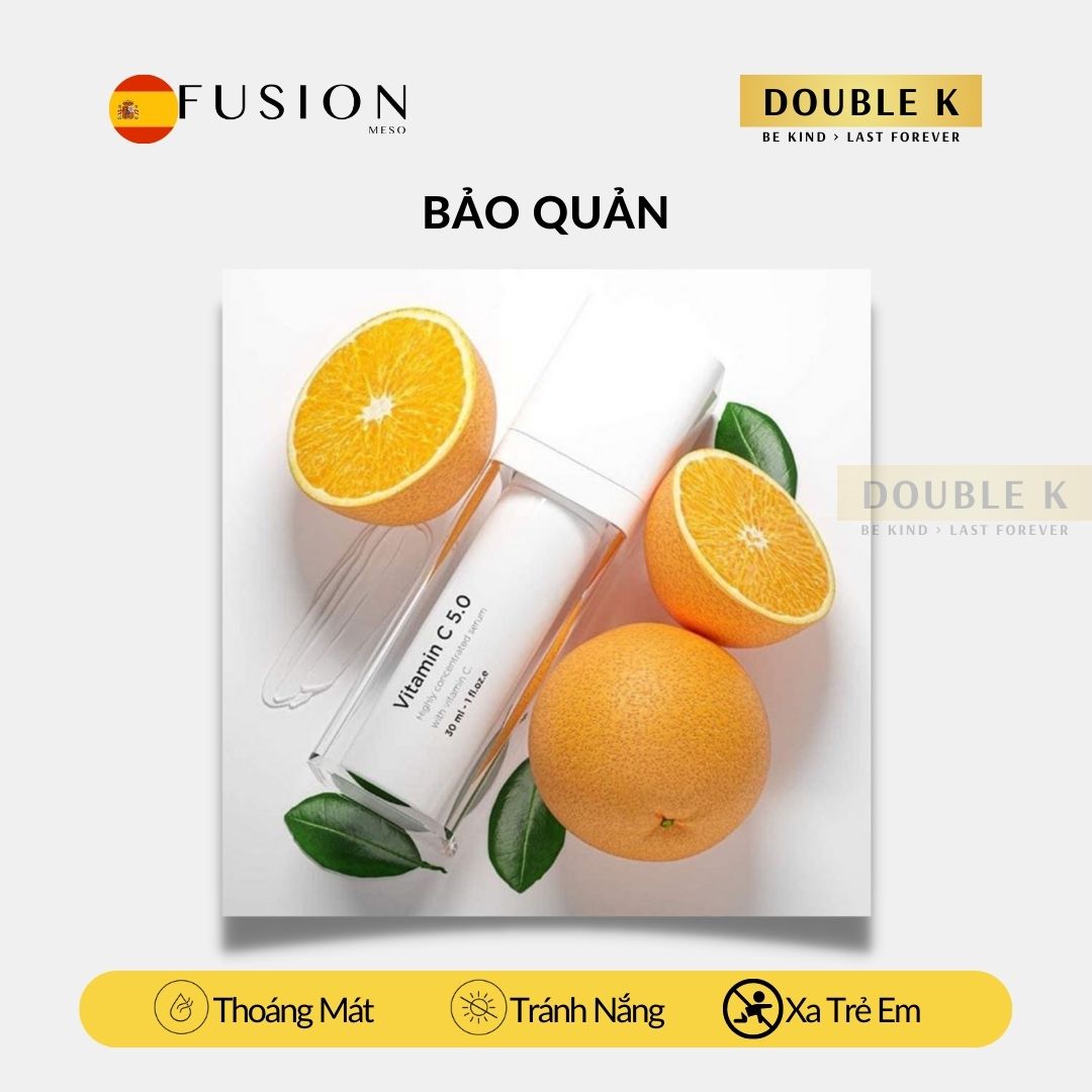 Serum Sáng Da Fusion Vitamin C 5.0 - Mờ Thâm Sạm Nám, Tăng Sinh Collagen Trẻ Hóa Da - Double K