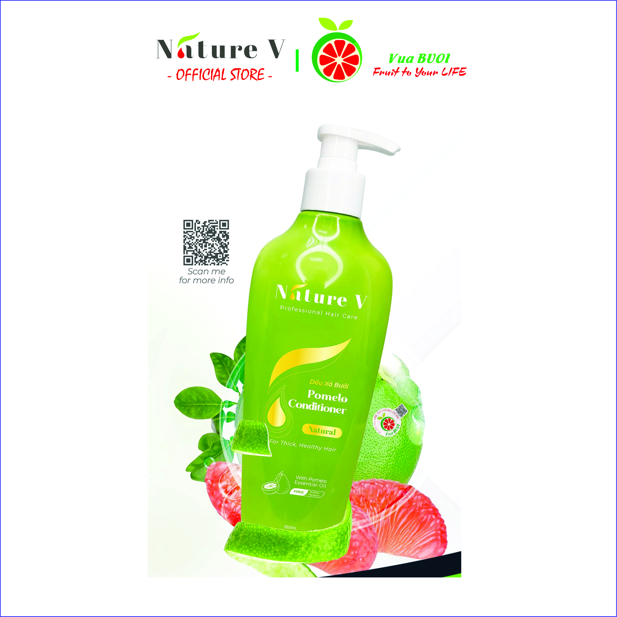 DẦU XẢ TINH DẦU BƯỞI NATURE-V