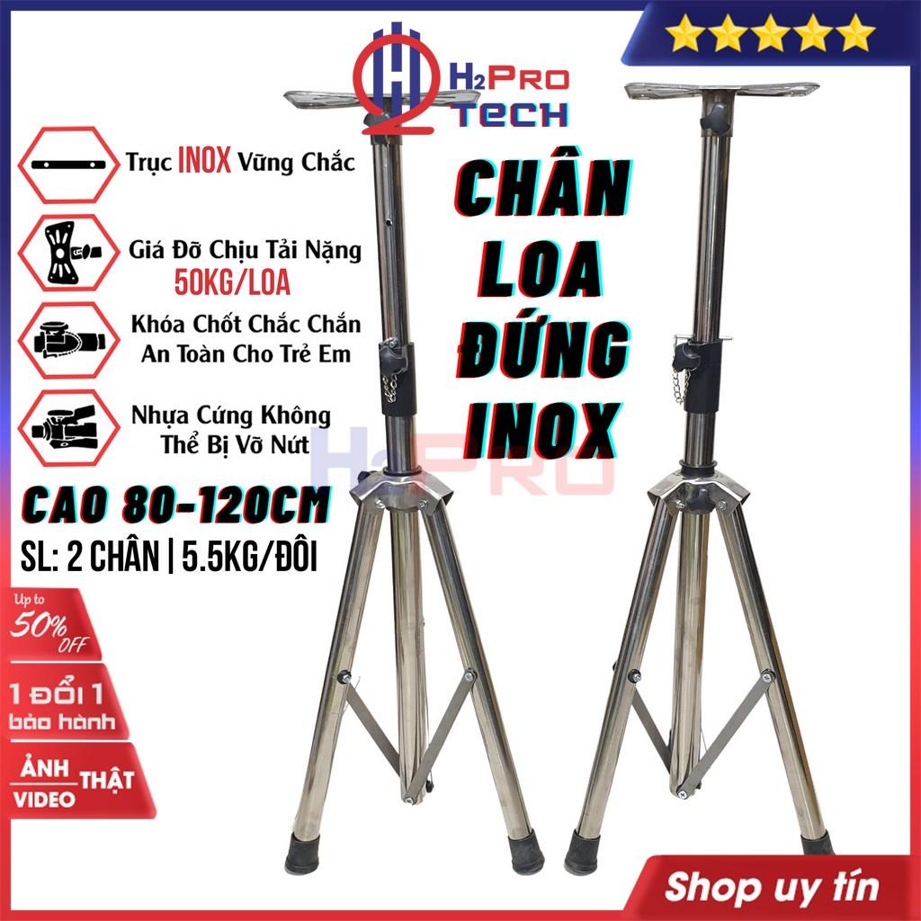 Bộ 2 Chân Loa Đứng Inox, Chân Loa Sân Khấu H2Pro Cao Cấp, Cao 80-160Cm, Thân Inbox Chắc Chắn, Chịu Tải 50Kg-H2Pro Tech