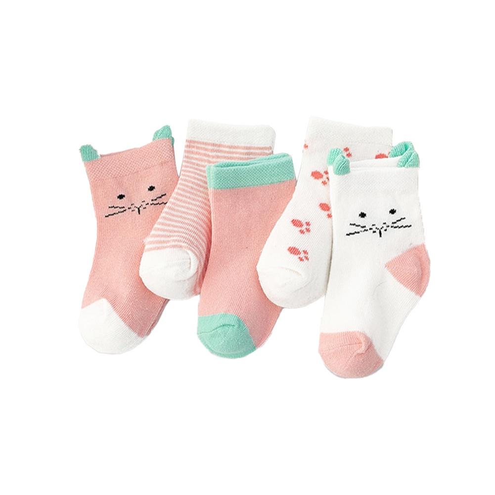 Set 5 đôi tất cotton mềm cho bé sơ sinh 0-6 tuổi