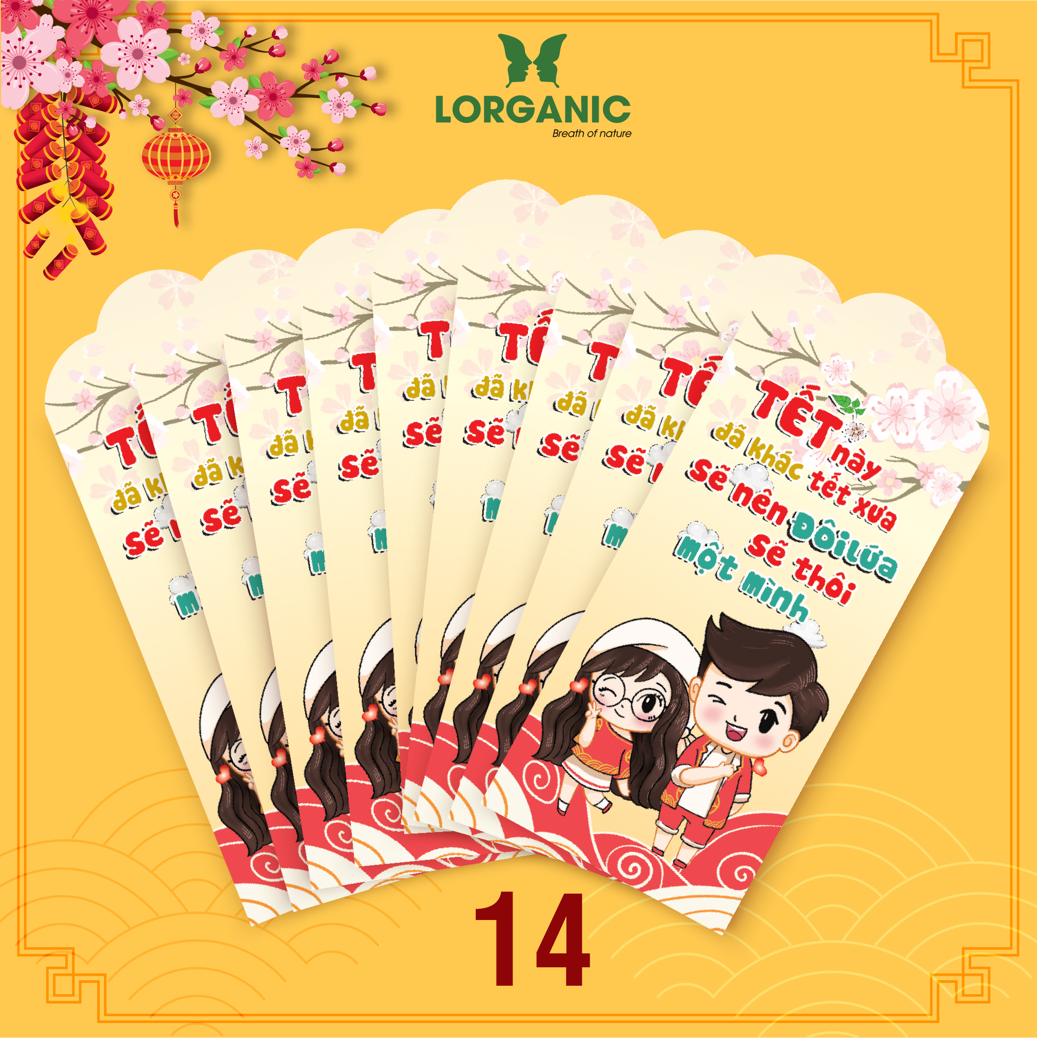 Xấp 10 Bao Lì Xì Cao Cấp - Chúc Năm Mới Tết GIÁP THÌN 2024 - COMBO DỄ THƯƠNG