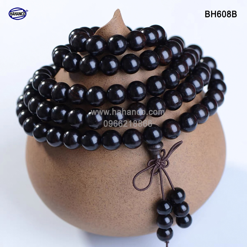 Chuỗi vòng tay/cổ 2 trong 1 với 108 hạt/8mm bằng sừng Trâu và Sừng bò Châu Phi BH608 - phong thủy - Tĩnh Tâm