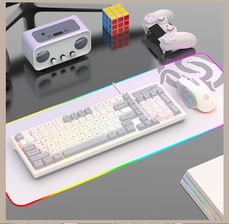 Bộ bàn phím và chuột có dây K-SNAKE KM800 chuyên game thiết kế phím mini size với bản phối màu sắc mới lạ kèm theo đèn led 7 màu dành cho game thủ - JL - HÀNG CHÍNH HÃNG