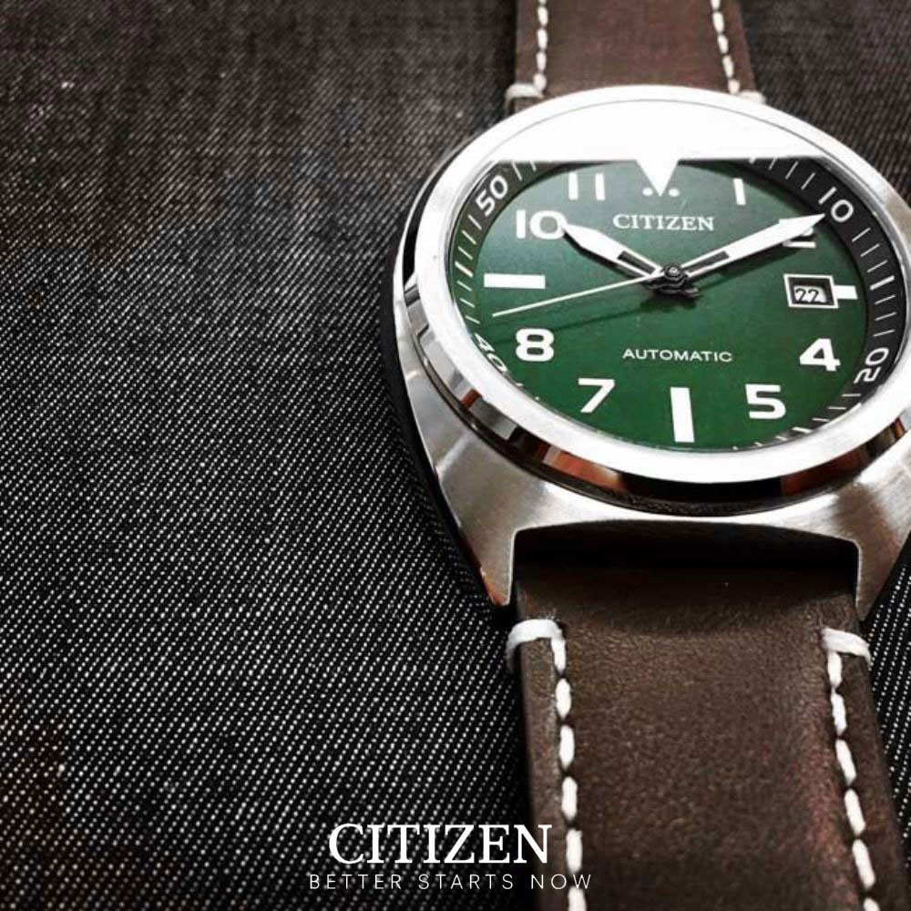 Đồng Hồ Nam Citizen Dây Da NJ0100-38X - Mặt Xanh