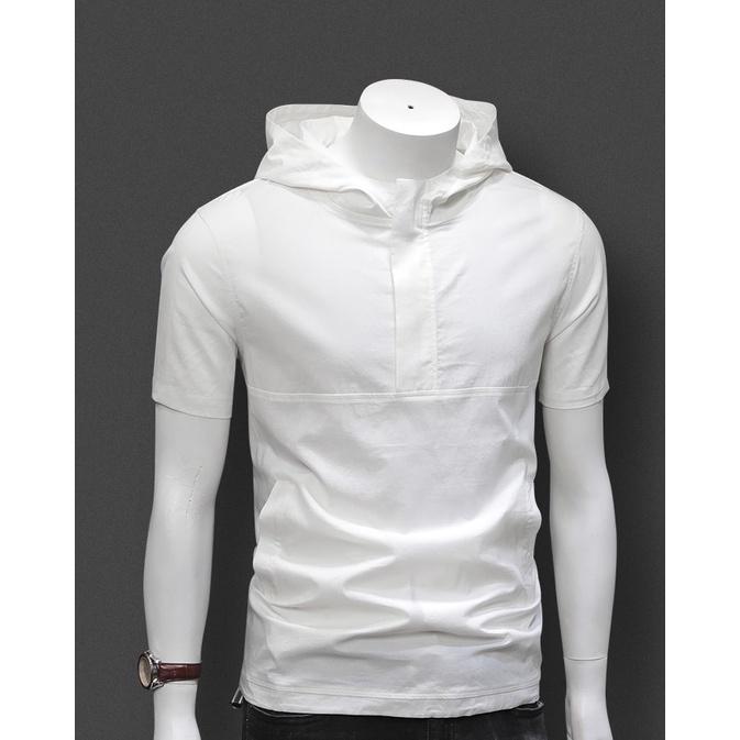 Áo hoodie, áo cộc có mũ chất liệu cotton mùa hè. thể thao mỏng ngắn tay hợp thời trang có khóa N1