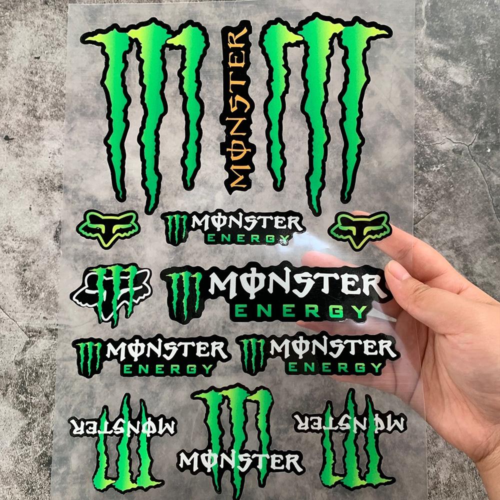 Monster Energy Sticker Reflective Logo Decal Xe máy Sửa đổi Hình dán Không thấm nước