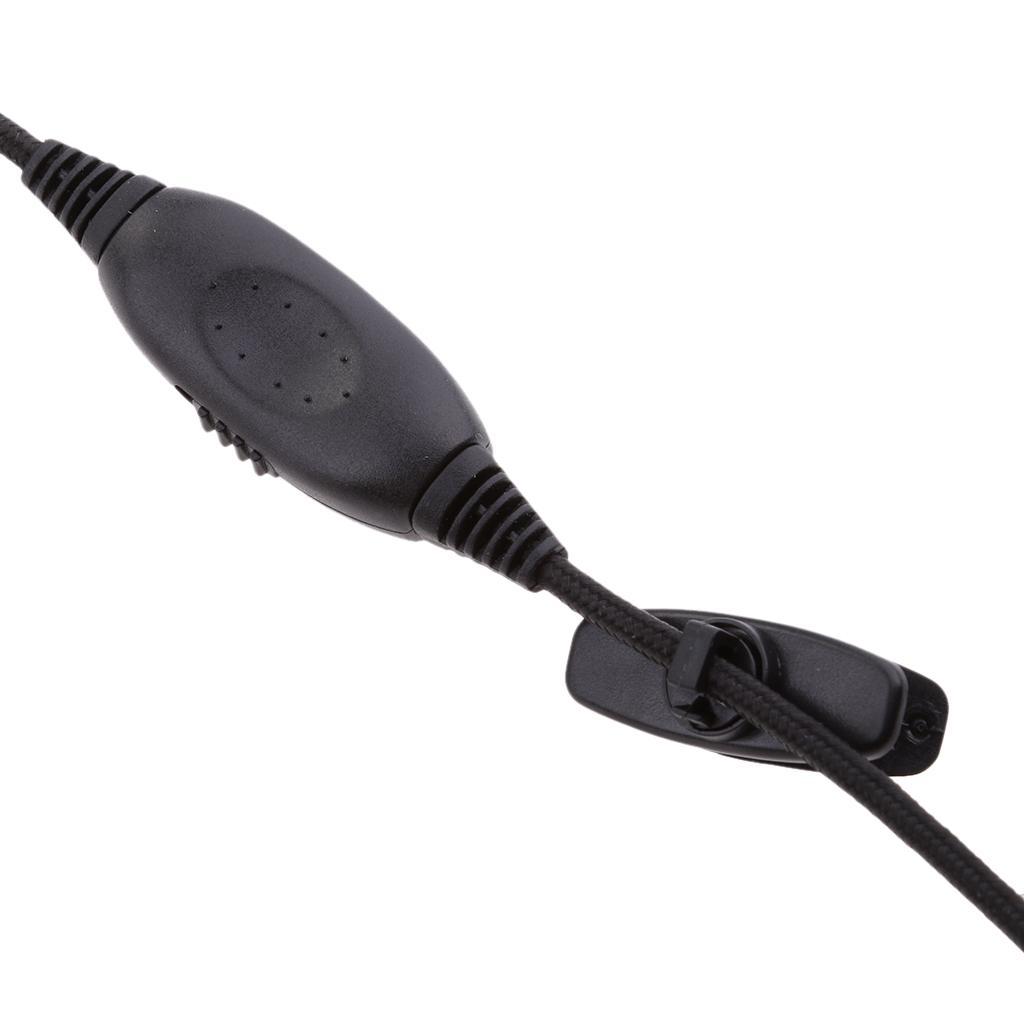 2 Pin Overhead Earpiece Headset with Mic PPT for 2 Way Radio Walkie Talkie