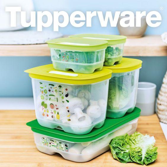 Bộ Hộp Trữ Mát Rau Củ Ventsmart 5 Tupperware, Hộp Có Nút Hô Hấp Giúp Trái Cây Tươi Lâu Hơn, Hộp Biết Thở