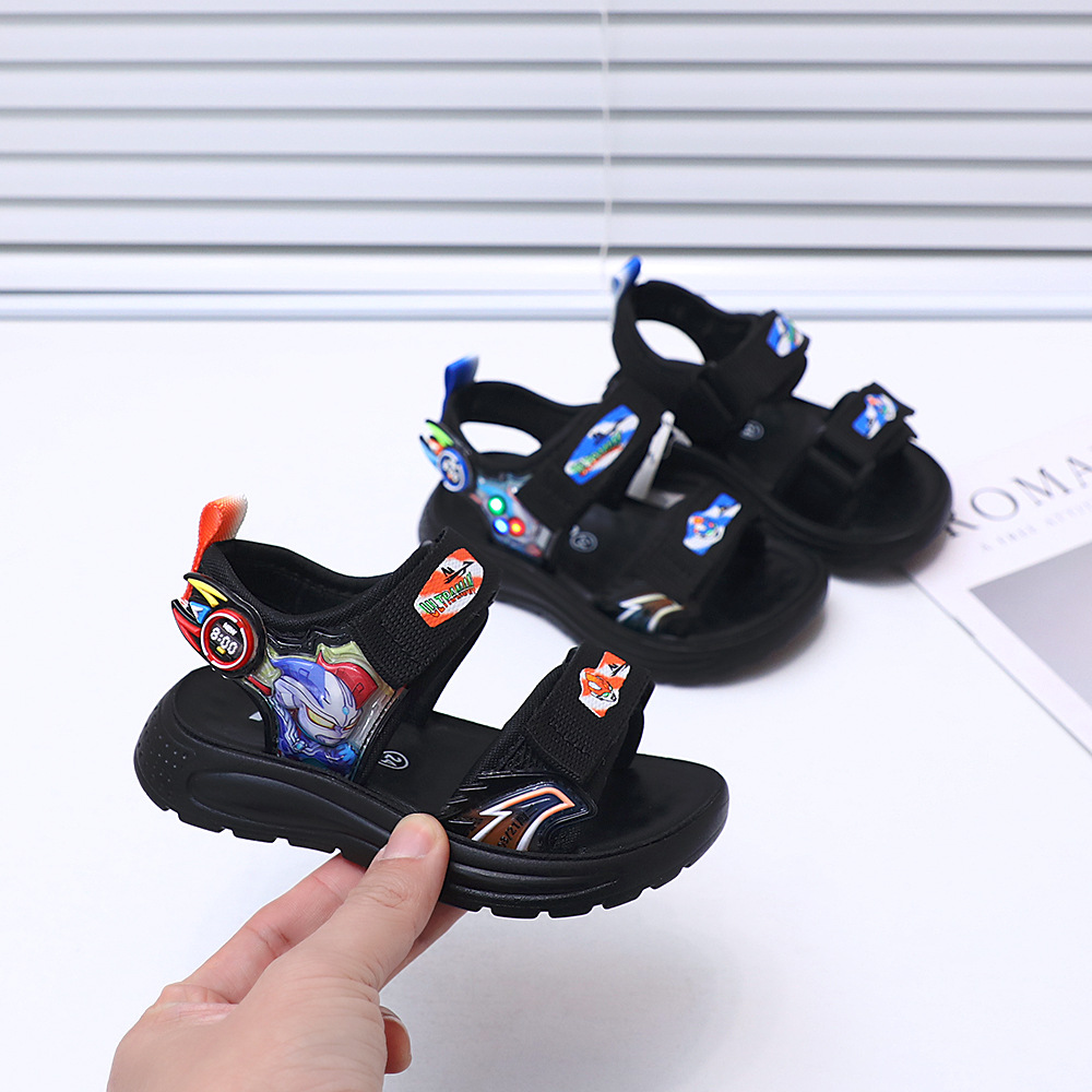 Giày Sandal SIÊU NHÂN quai hậu cho bé, giày thể thao siêu nhẹ, êm nhẹ chống trơn có đèn nhấp nháy  – GSD9167