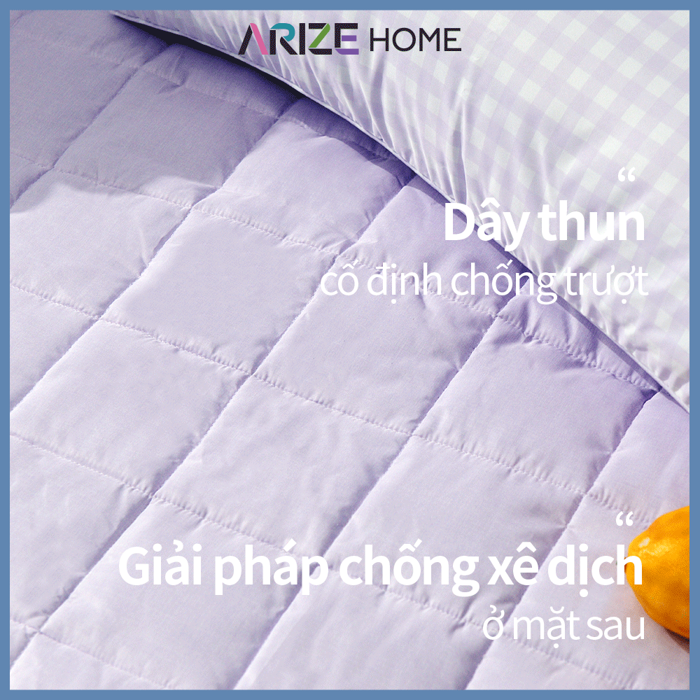 Tấm Bảo Vệ Nệm Arize Vải Microfiber Nhiều Màu, Chần Bông Vuông 1.1mx2.1m, 1.6mx2.1m, 1.8x2.1m