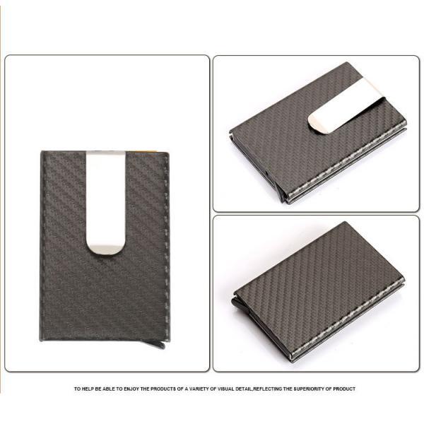 RFID Blocking Leather Business Card Holder Credit Card Case Holder Money Clip Wallet