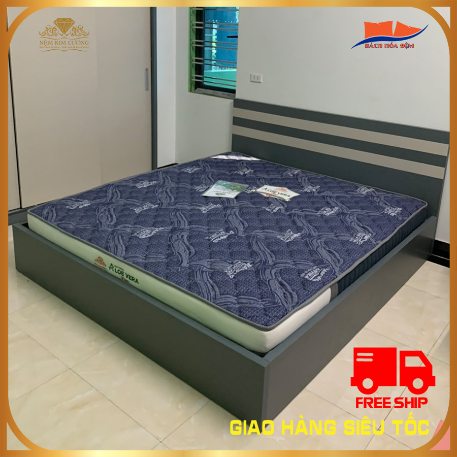 Đệm cao su non Kim Cương Aloe Vera Flex tinh chất lô hội, cao 14-17-20cm.