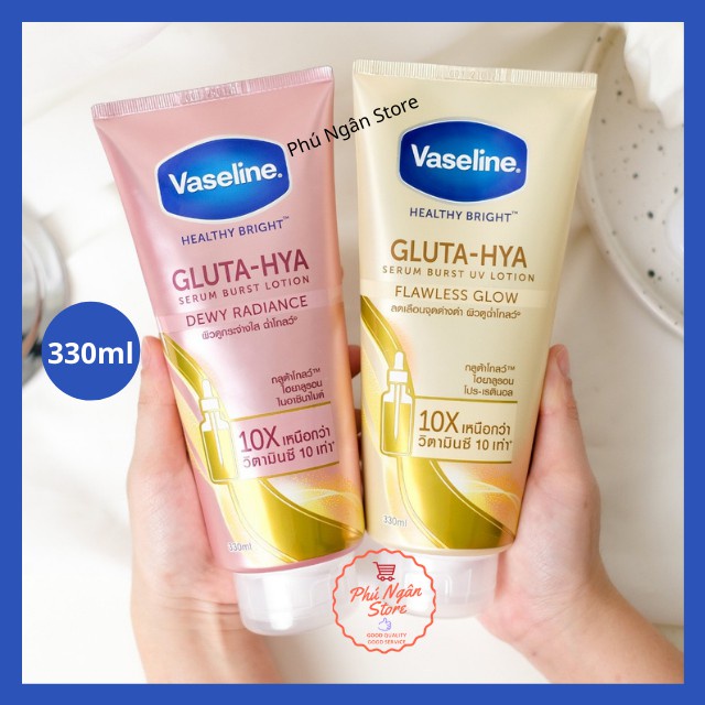 Bộ Đôi Sữa Dưỡng Thể Trắng Da VASELINE 10X Dòng Serum GLUTA-HYA Ngày Đêm Mẫu Mới Nội Địa Thái (Tuýp lớn 330ml)( không có tem phụ- không xuất hóa đơn )