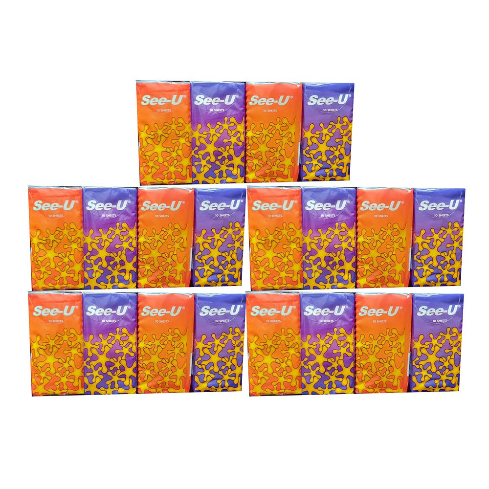 Combo 20 gói khăn giấy cao cấp See-U, 2 Lớp, 10 Tờ/gói