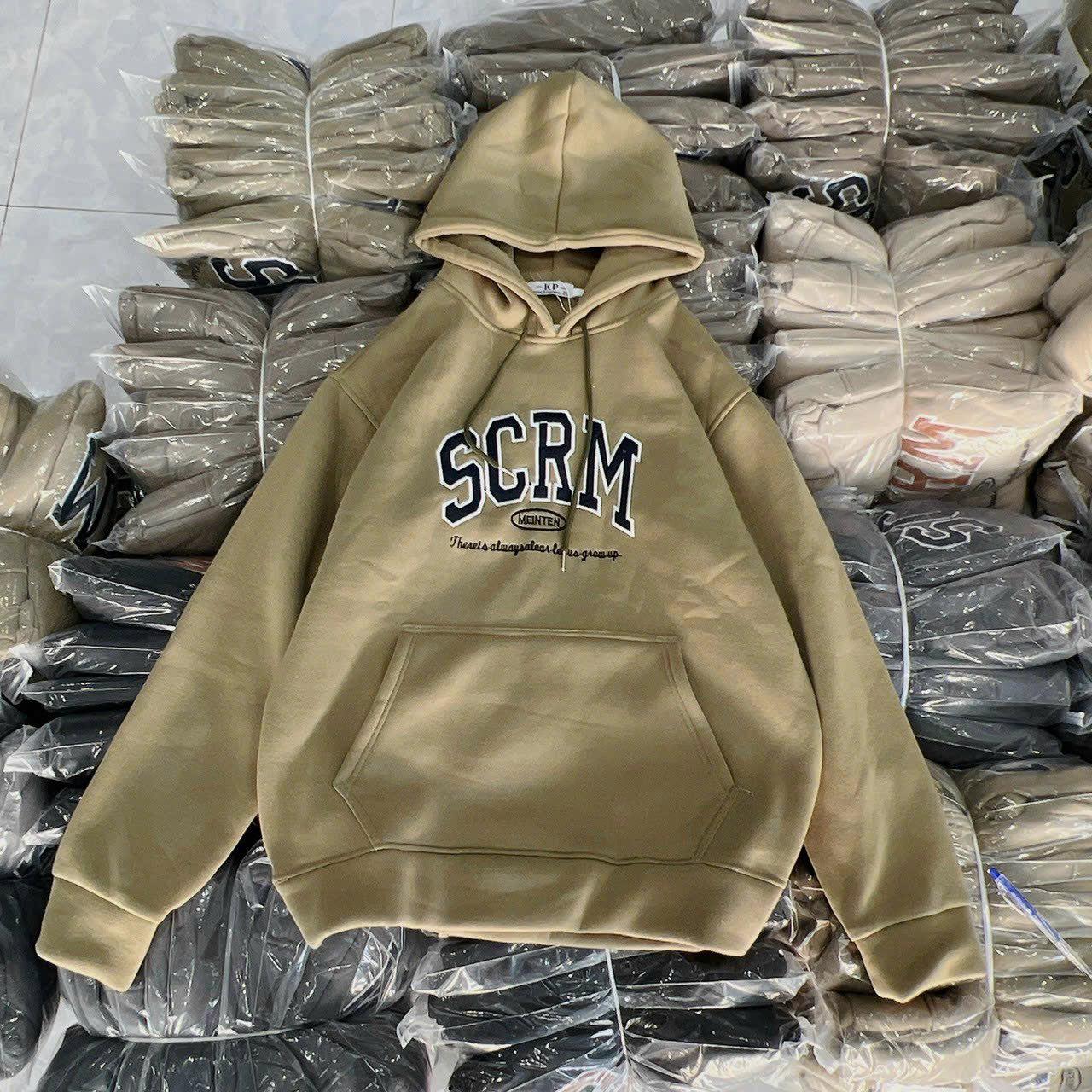 Áo Khoác Nỉ Hoodie Nam Nữ Với Chất Vải Dày Dặn Mềm Mịn Dáng Form Rộng Đẹp Áo Có In Chữ SCRM Sắc Nét Áo Đẹp Hàng Hot Trend HTM FASHION