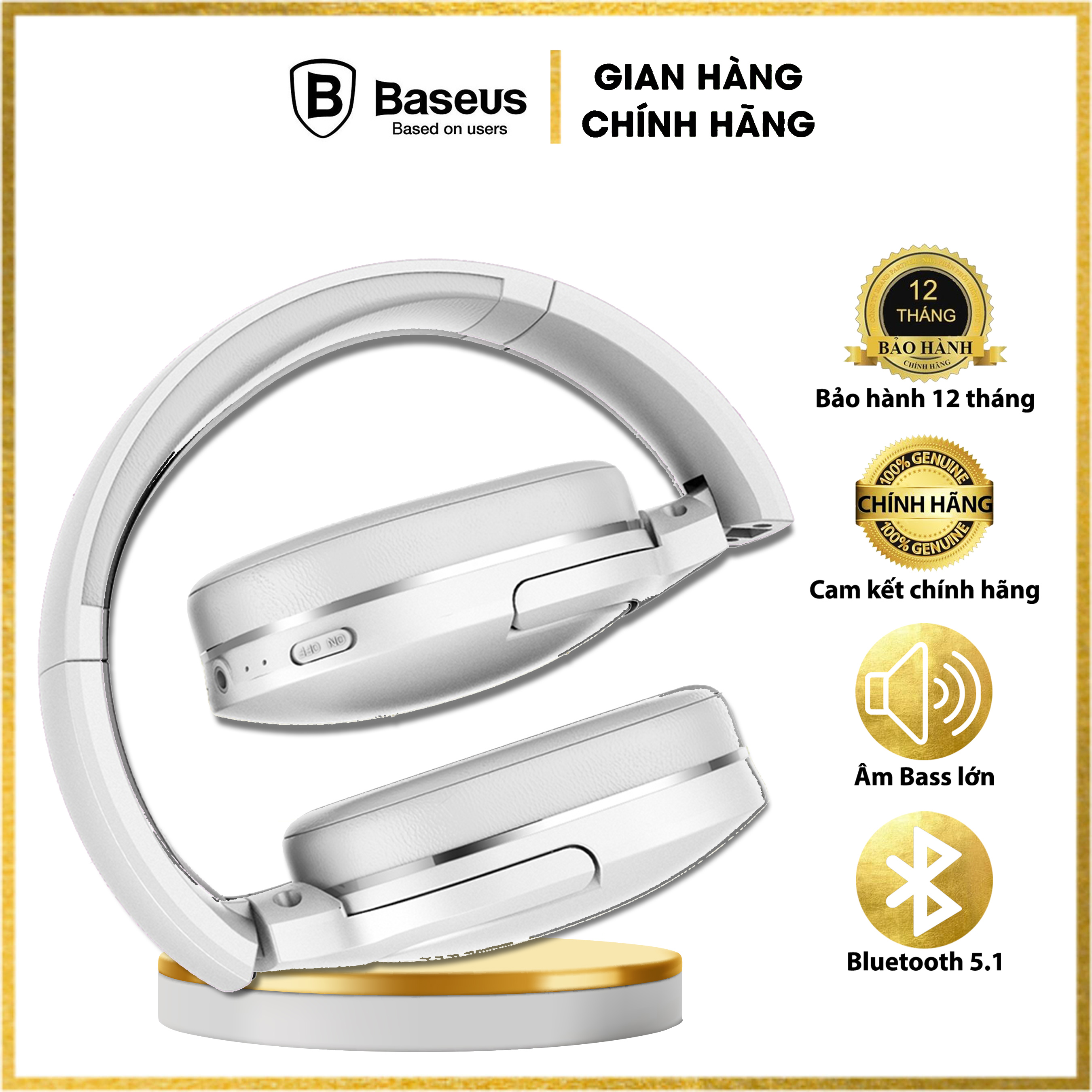 Tai nghe chụp tai không dây cao cấp Baseus Encok D02 Pro Stereo (Bluetooth Wireless Hifi Surround Headphone) - Hàng chính hãng