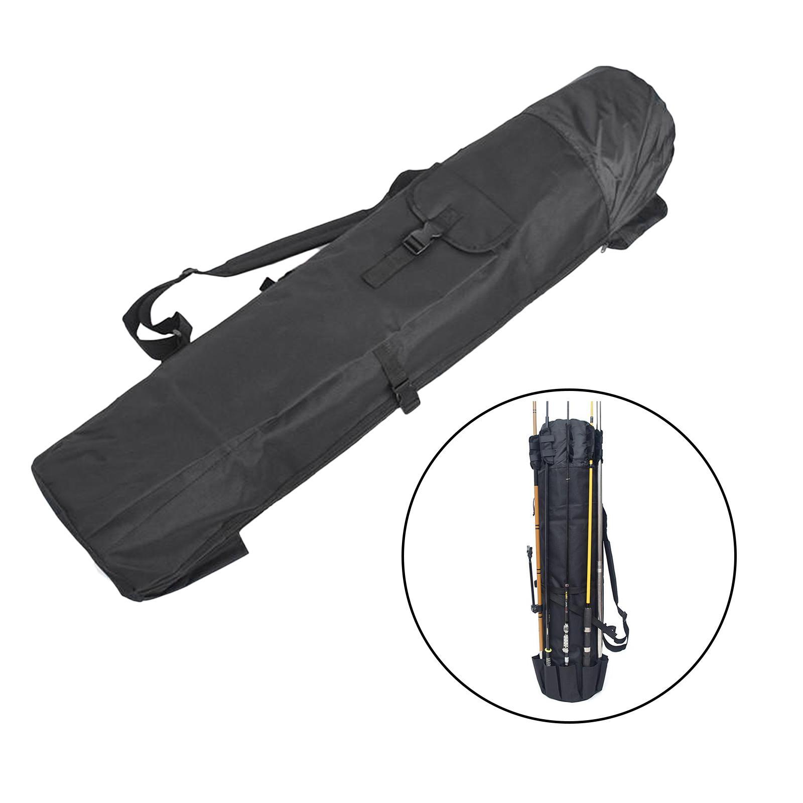 Waterproof Fishing Bag Fishing Rods Holder Travel Case Black