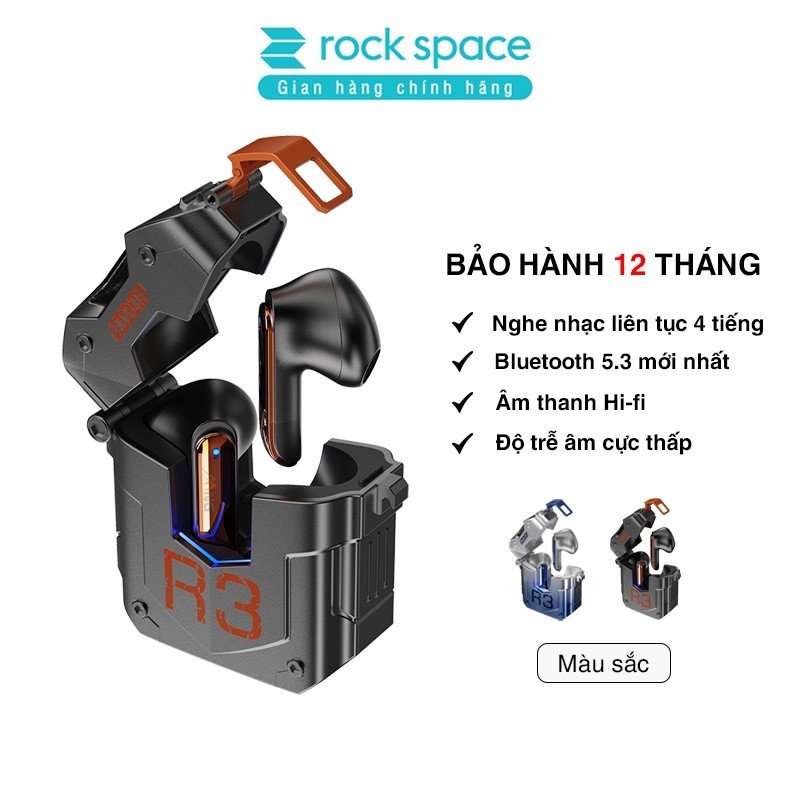 Tai nghe bluetooth không dây nhét tai TWS Rockspace Steampunk R3 nghe nhạc lên đến 24h hàng chính hãng bảo hành 12 tháng