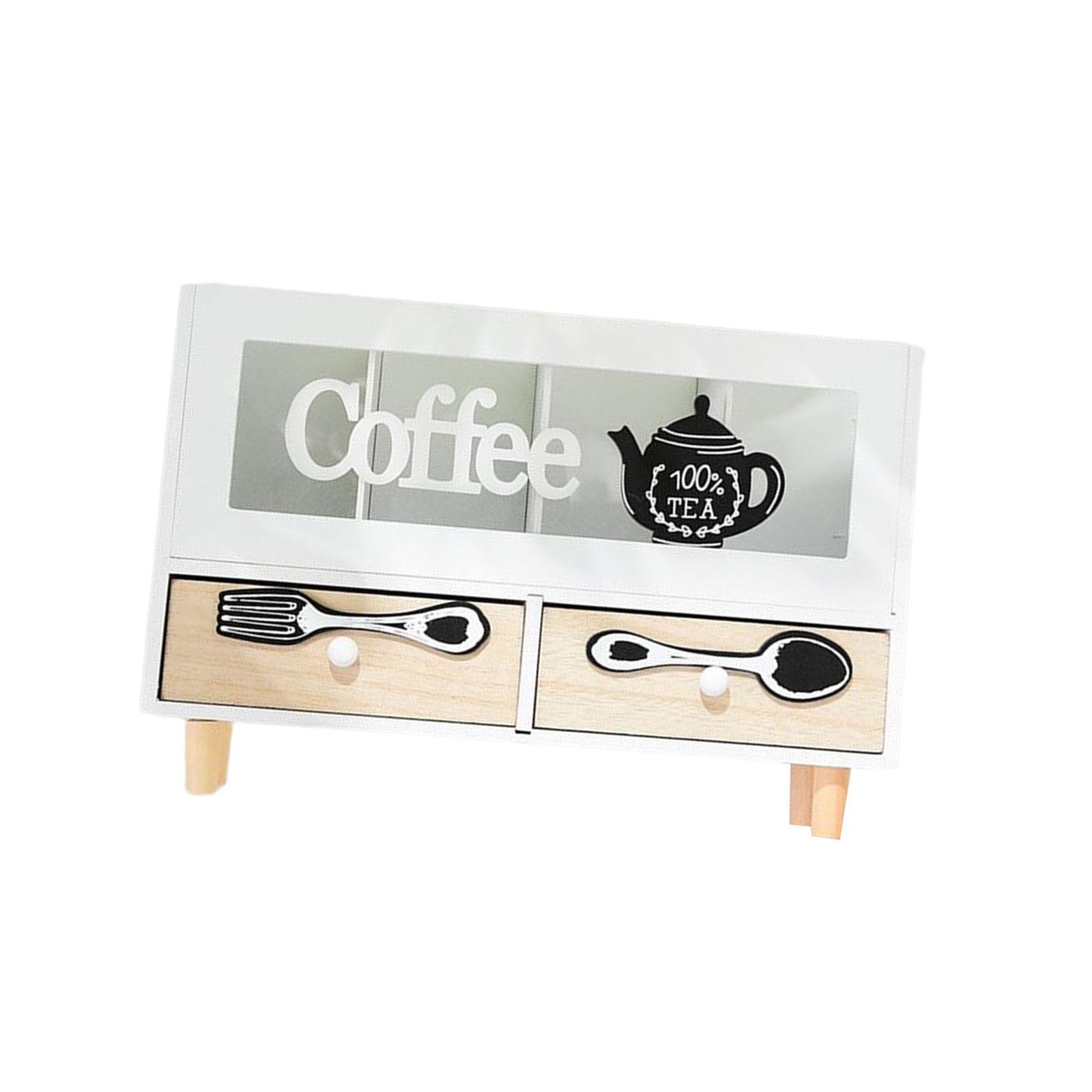 Wooden Desktop Drawer Sorter Vintage Style Container Box for Desk Home Countertop Organizer