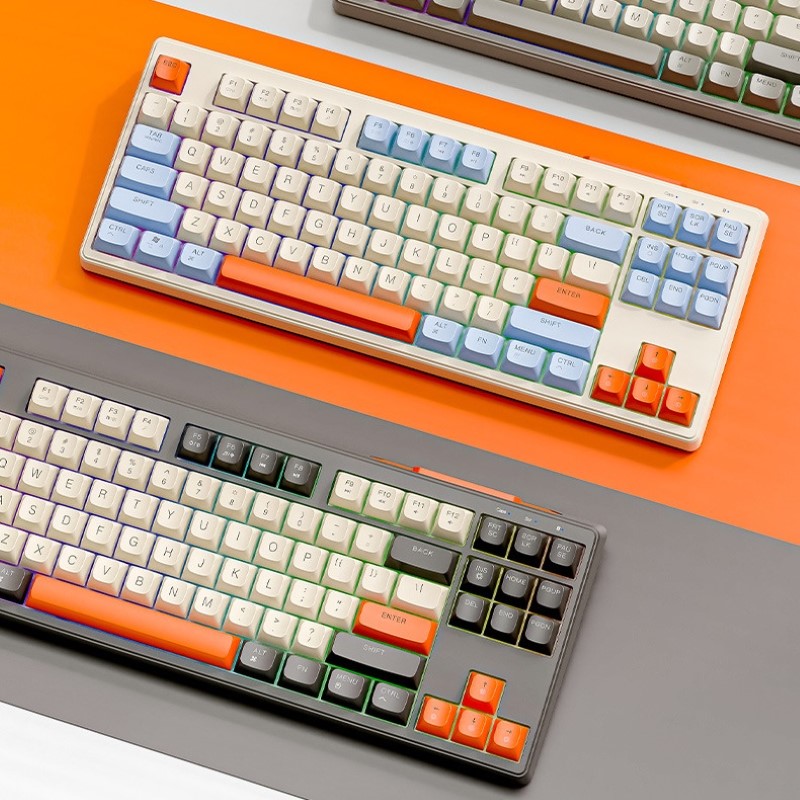 Bàn phím giả cơ Không dây Bluetooth M87 Gaming Led rainbow cho máy tính , laptop , điện thoại , máy tính bảng hàng nhập khẩu