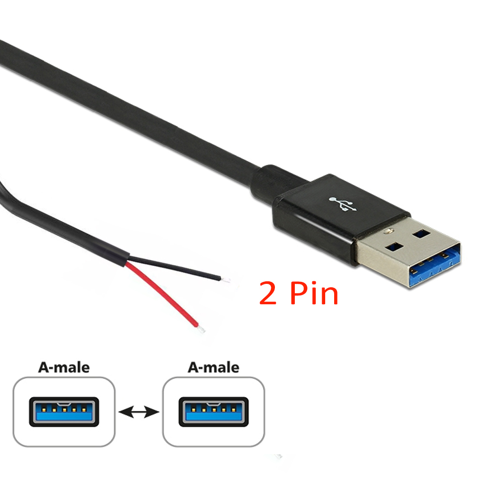 Dây cab nguồn USB dài 1,2 Mét, Dùng cho các loại đèn Led 5V, 12V, 24V