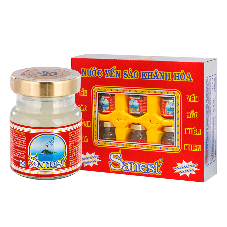 Hộp 6 Hũ Nước Yến Sào Sanest Không Đường (70ml / hũ)