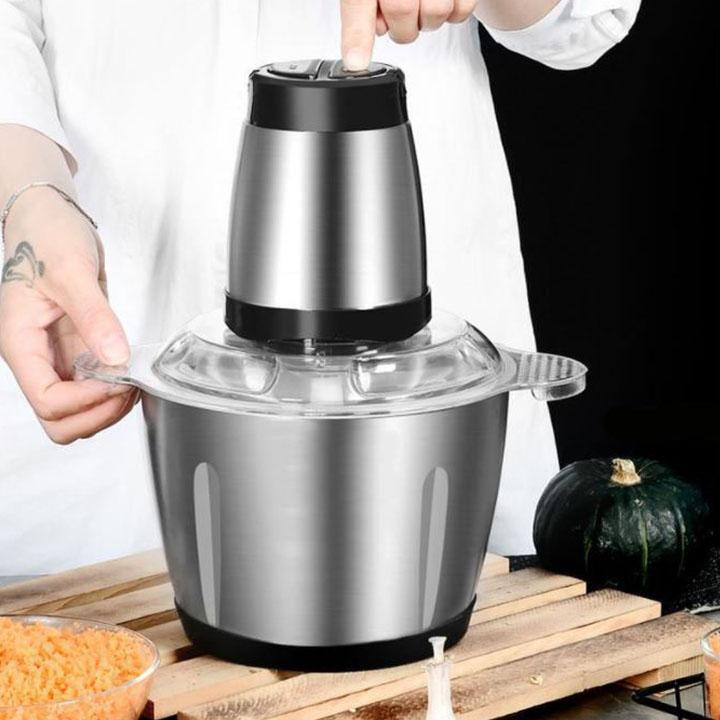 Máy xay thịt, cá và các loại nguyên liệu thực phẩm mềm - bạc- nút bấm đen - GDHN Loại Tốt