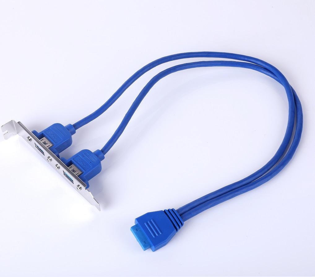 Mới 1 Kích Thước Đầy Đủ Giá Đỡ Bo Mạch Chủ 20pin Sang USB 3.0 Nữ Mặt Sau Đầu Kết Nối Cáp Có Khe Cắm PCI Đĩa