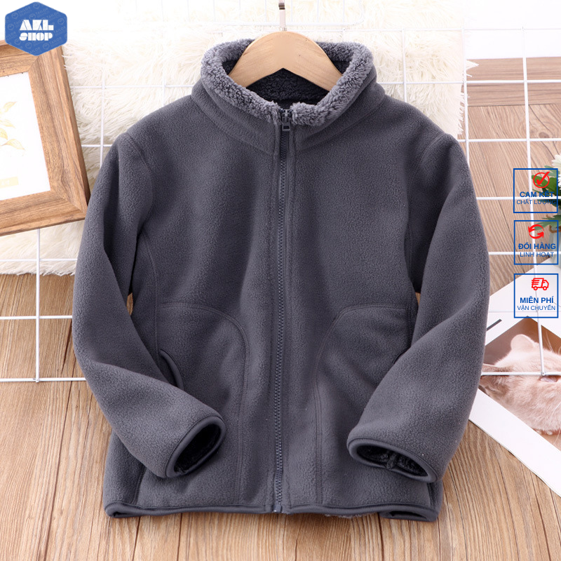 Áo khoác lông cừu bé trai size đại 30-60kg MAMDADKIDS , áo khoác mùa đông dày ấm cho bé 5 đến 15 tuổi hàng Quảng Châu