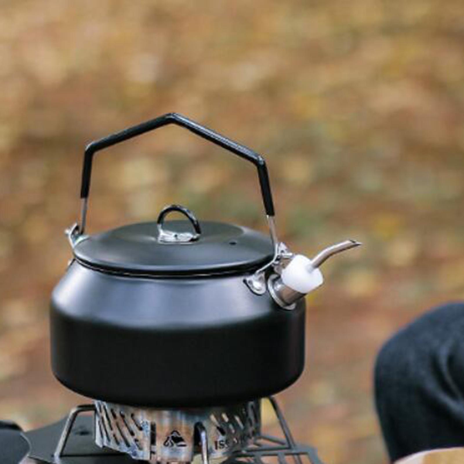 Water Boiler 1L Camping Water Kettle Anti Scald and Lockable Handle Teapot Teakettle for Camp Fishing Mountaineering Barbecue