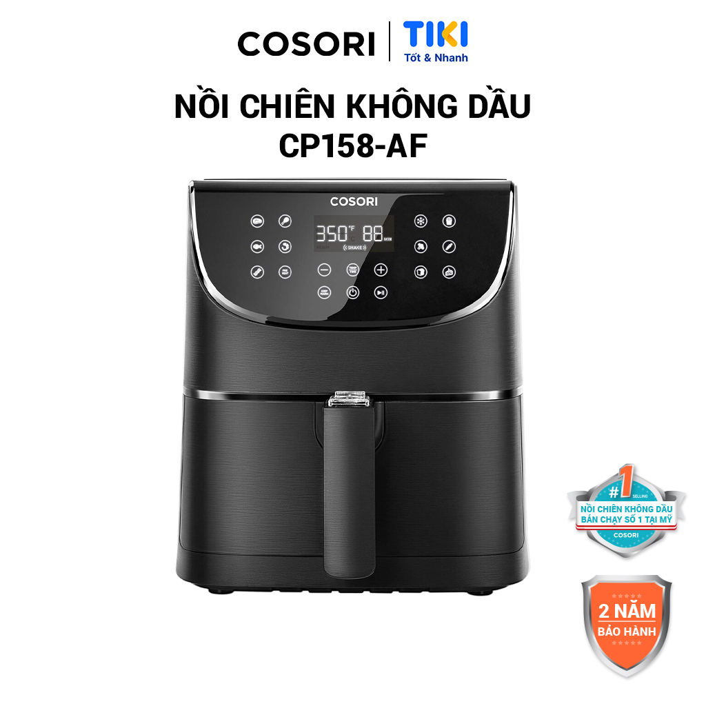 Nồi Chiên Không Dầu 5.5L COSORI CP158-AF Màu Đen - Hàng Chính Hãng