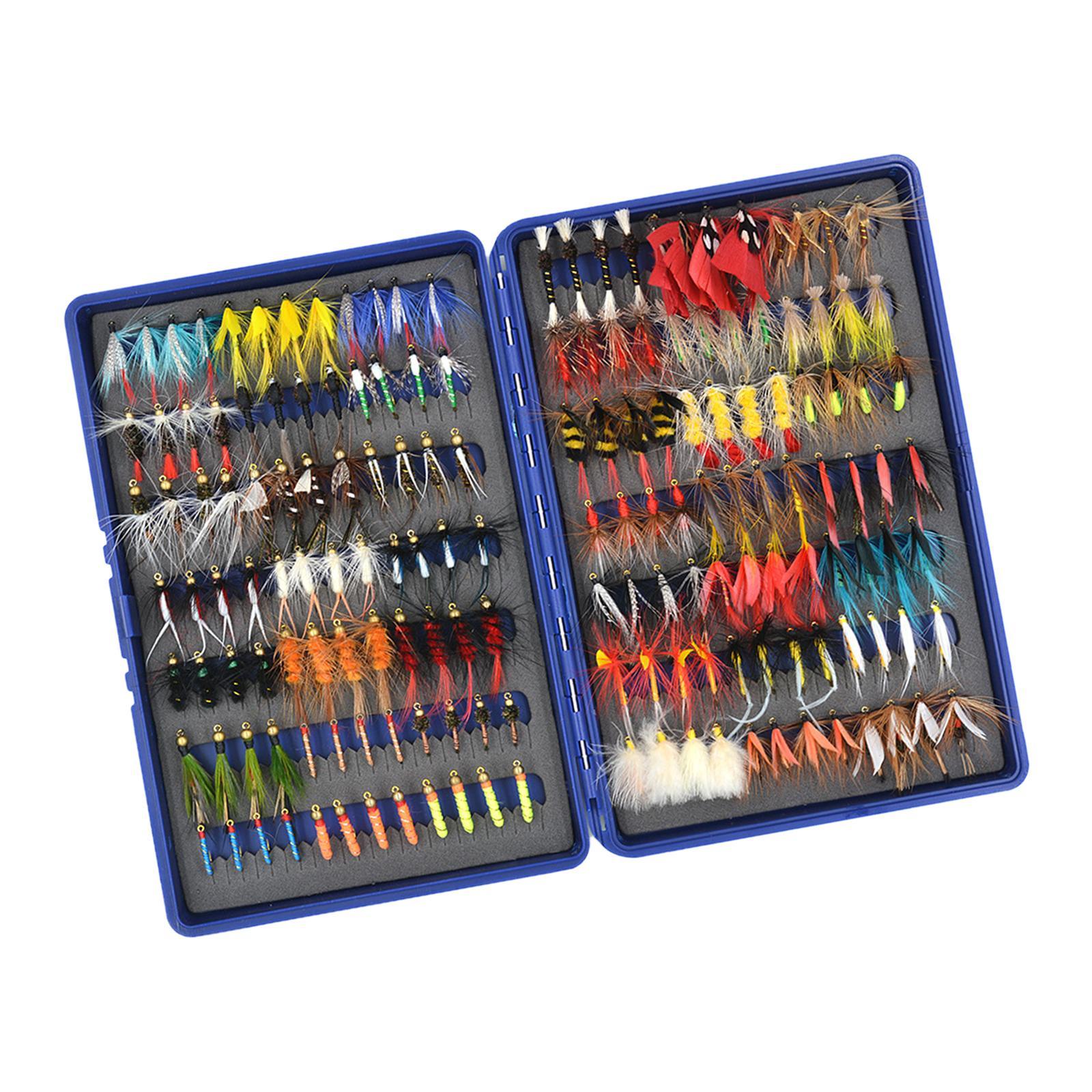 Fly Fishing Flies Assortment Fly Fishing Lures with Storage Box Hand Tied Fishing Baits Fishing Tackle for Reservoirs Trout Panfish Crappie