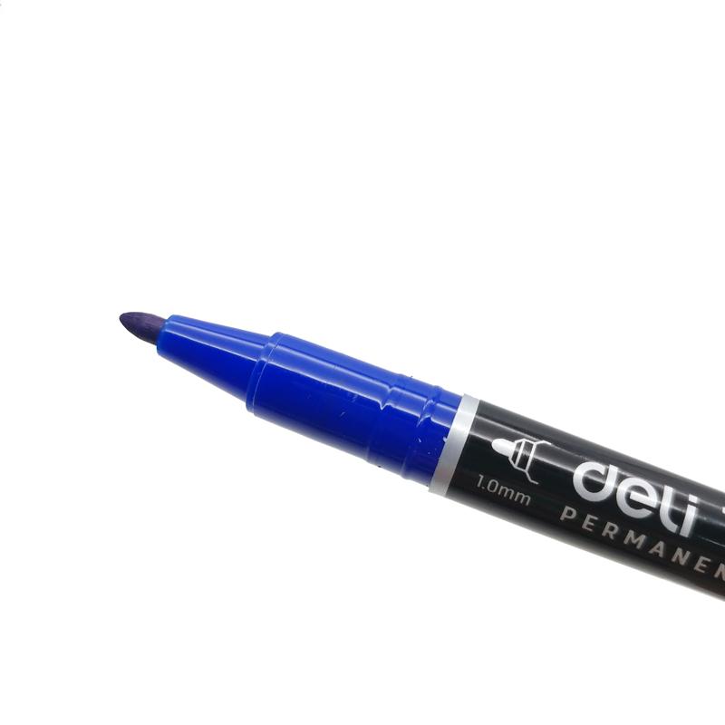 Bút Lông Dầu 2 Đầu - Deli U211-BL - Mực Xanh