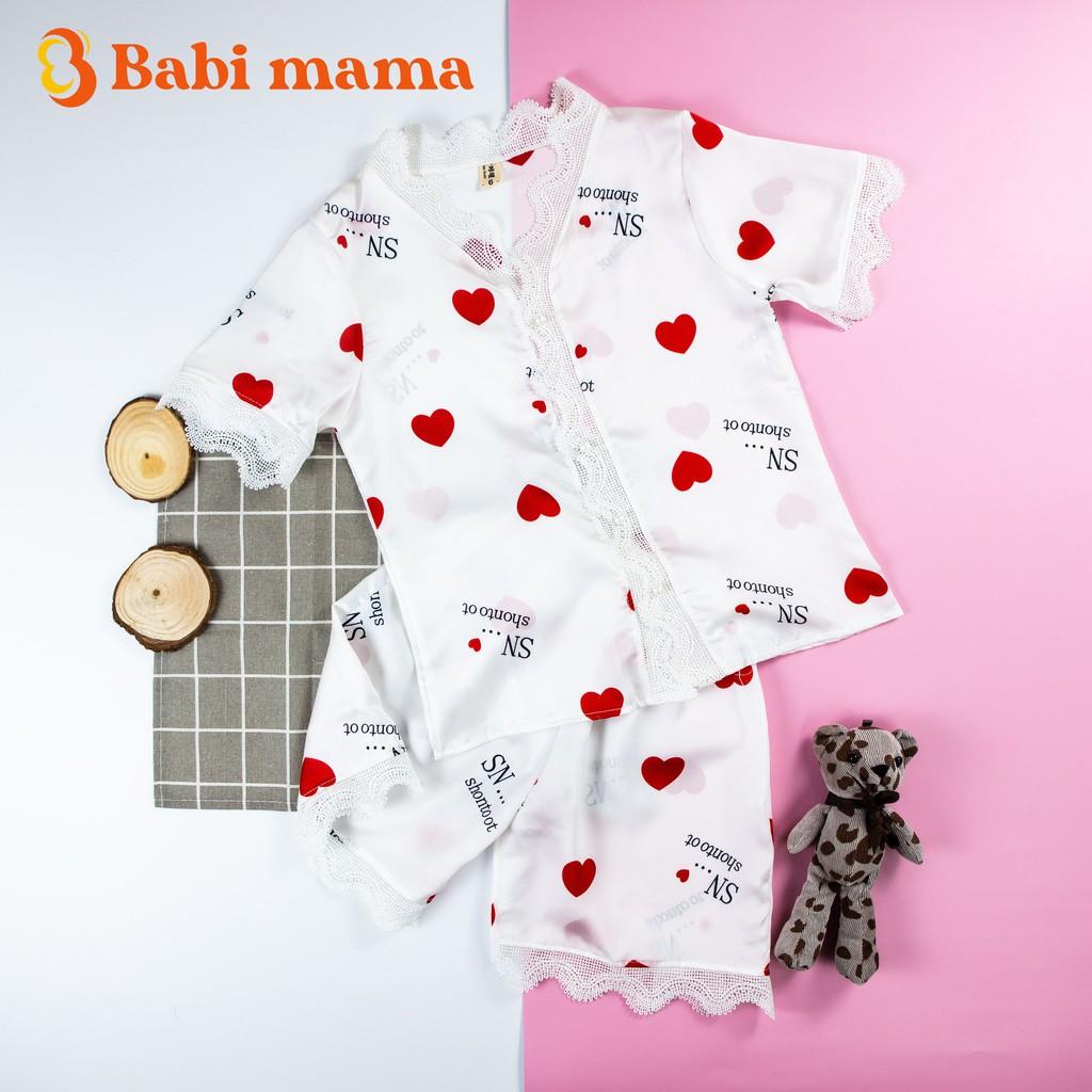 Bộ Ngủ Pijama Lụa Satin Tay Ngắn Siêu Xinh Cho Bé Gái