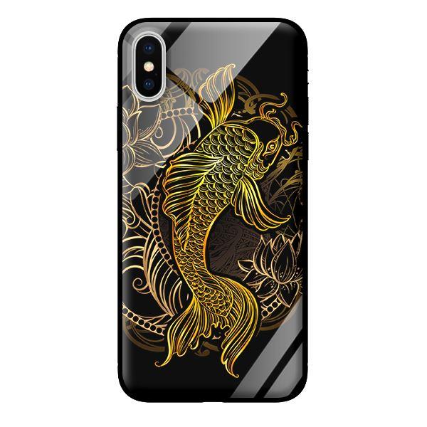 Ốp lưng kính cường lực cho iPhone XS MAX Cá Chép Vàng - Hàng chính hãng