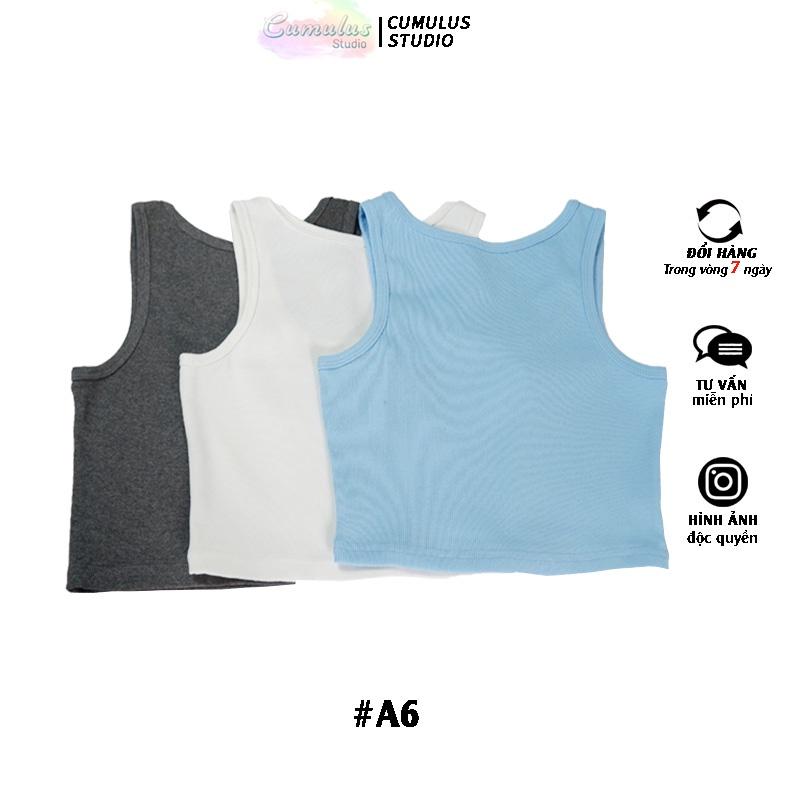 Áo croptop ba lỗ lưng u Cumulus chất thun gân A06