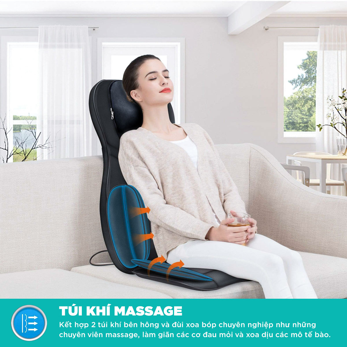 Đệm, Ghế Massage Cao Cấp KingTech KC-700 - Máy Mát Xa Lưng, Cổ Vai Gáy Chế Độ 3D Chuyên Sâu, Kết Hợp Tính Năng Nhiệt, Túi Khí - Hàng Chính Hãng