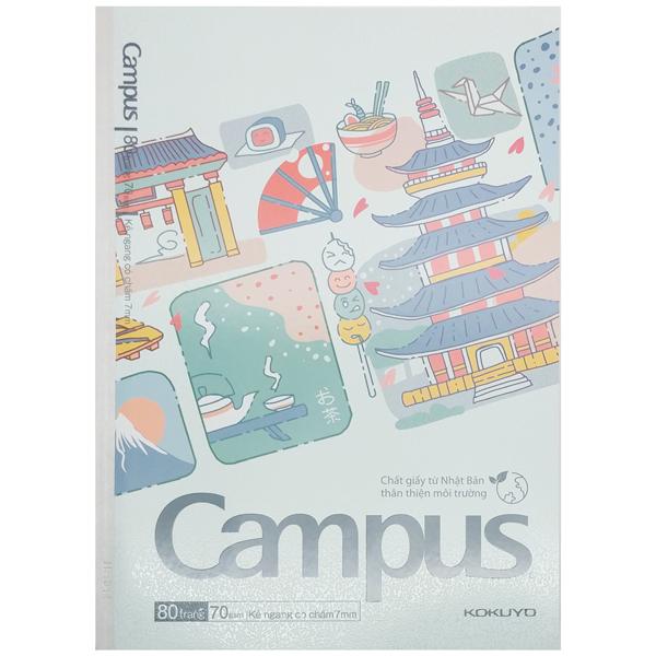 Tập Gáy Keo Bìa In 3D B5 - Kẻ Ngang Có Chấm - 80 Trang 70gsm - Campus NB-B5DL80JP-01 (Mẫu Màu Giao Ngẫu Nhiên)